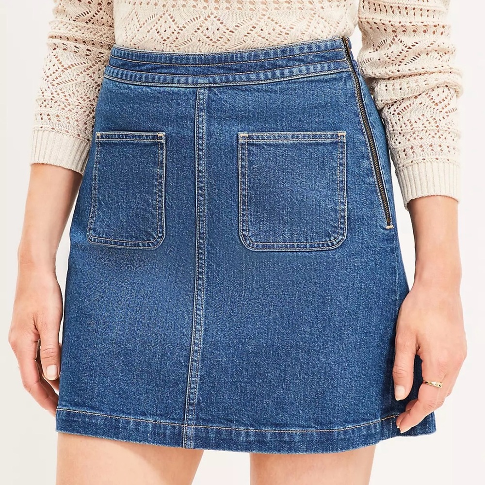 NWT Loft by Ann Taylor Denim Patch Pocket Skirt | size 6